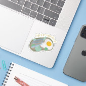 Sticker Pun d'Oeufs : La vie est si stimulante (Ordinateur portable avec iPhone)