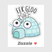 Sticker Pun glacé Eek-gloo drôle (Feuille)