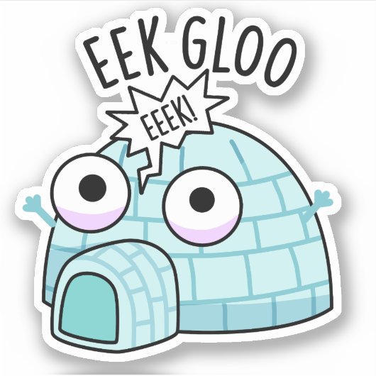 Sticker Pun glacé Eek-gloo drôle (Devant)