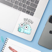 Sticker Pun glacé Eek-gloo drôle (Ordinateur portable avec iPhone)