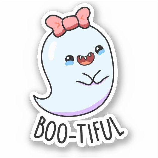 Sticker Pun Halloween Fantôme Féminin Drôle Bootiful (Devant)