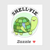 Sticker Pun Selfie Tortoise Funny à Shell-fie (Feuille)