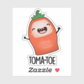 Sticker Pun tomate amusant (Feuille)