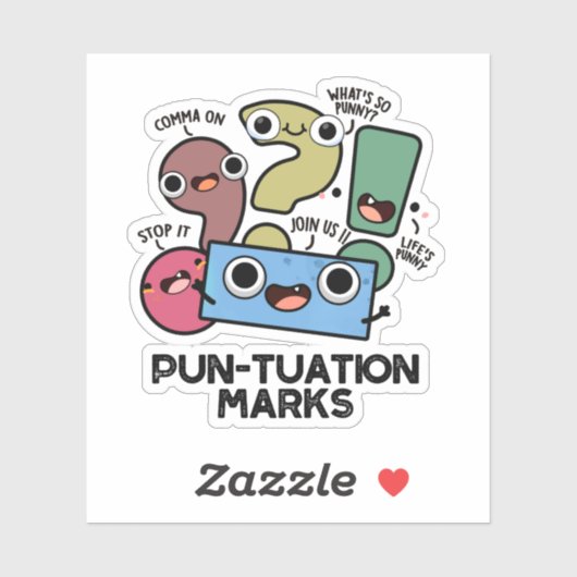 Sticker Pun-tuation Marks Funny Pun de ponctuation (Feuille)