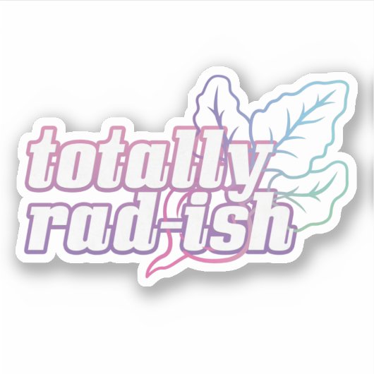 Sticker Pun végétal rétro : Totalement rad (Devant)