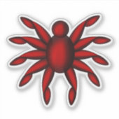 Sticker Punaise rouge à cinq bras (Devant)