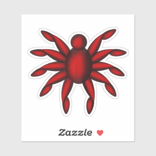 Sticker Punaise rouge à cinq bras (Feuille)