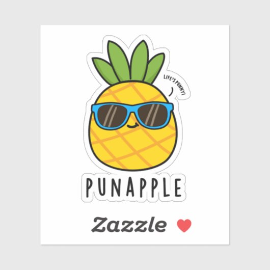 Sticker Punappy Funny Fruit Pun d'ananas (Feuille)
