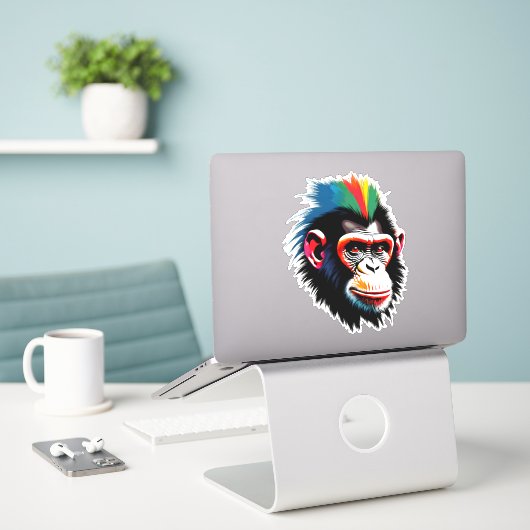 Sticker Punk Chimp (Ordinateur portable sur le bureau)