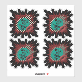 Sticker Punk ne mourra jamais feuille d'autocollant
