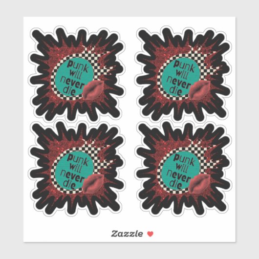 Sticker Punk ne mourra jamais feuille d'autocollant (Feuille)
