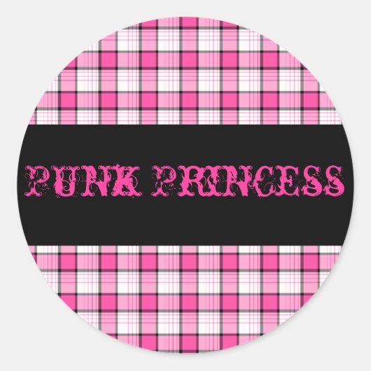 Sticker Punk Princess rose et noir (Devant)