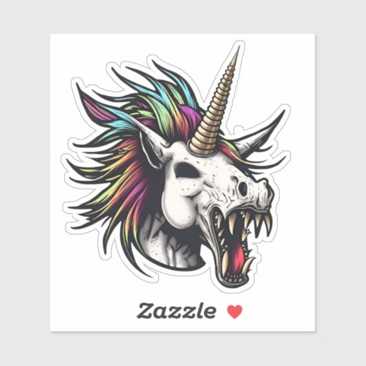 Sticker Punk Zombie Unicorn (Feuille)