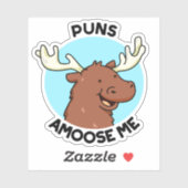 Sticker Puns Amoose Me Drôle Moose Pun Oie (Feuille)