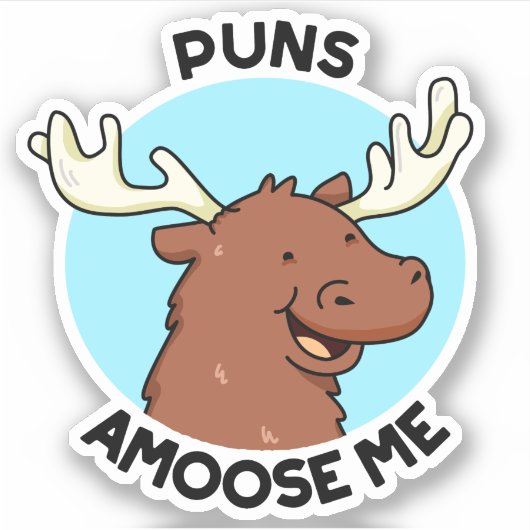 Sticker Puns Amoose Me Drôle Moose Pun Oie (Devant)