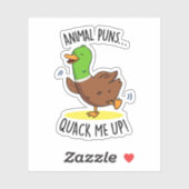 Sticker Puns Animaux Me Quack Up Funny Pun Canard (Feuille)