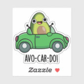 Sticker Puns Avo-car-do Drôle Avocado (Feuille)