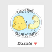 Sticker Puns Cheesy Mac Me So Happy Funny Food Pun (Feuille)
