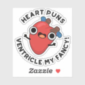 Sticker Puns Coeur Ventricle Mon Fancy Funny Anatomie Pun (Feuille)