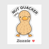 Sticker Puns d'arachide amusants Quacker de noix (Feuille)