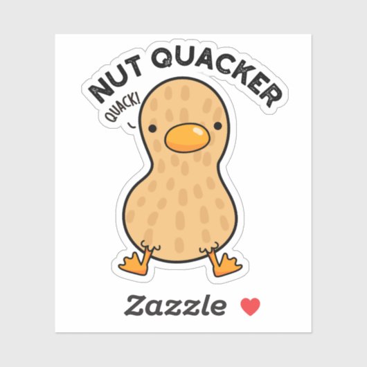 Sticker Puns d'arachide amusants Quacker de noix (Feuille)