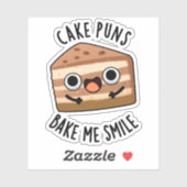 Sticker Puns de gâteaux Bake Me Smile Drôle Pun de nourrit (Feuille)