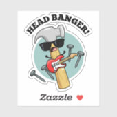Sticker Puns de musique drôle de Head Banger  (Feuille)