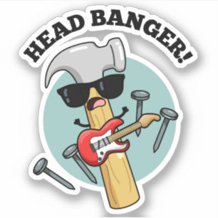 Sticker Puns de musique drôle de Head Banger 