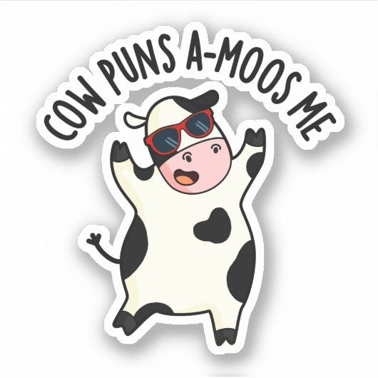 Sticker Puns de vache Amoos Me Drôle Pun de vache (Devant)