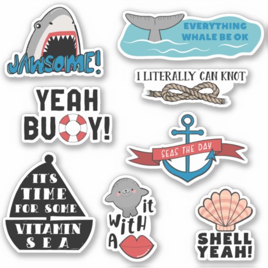Sticker Puns Nautiques mignons (Devant)