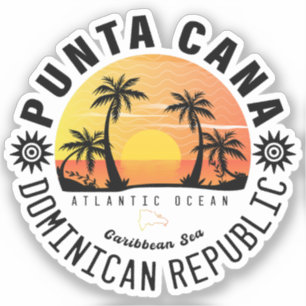 Sticker Punta Cana Dominicaine Retro Sunset Souvenir 60s