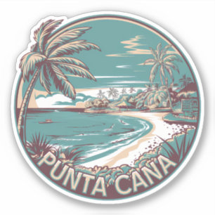 Sticker Punta Cana République Dominicaine Insigne d'Art Vo
