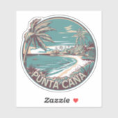 Sticker Punta Cana République Dominicaine Insigne d'Art Vo (Feuille)