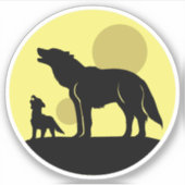 Sticker Pup Mother and Wolf (Devant)