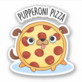 Sticker Pupperoni Pizza Funny Pizza Pun (Devant)