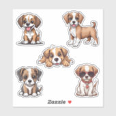 Sticker Puppies larges mignonnes Jeu étanche (Feuille)
