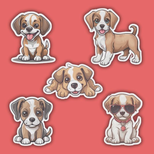 Sticker Puppies larges mignonnes Jeu étanche