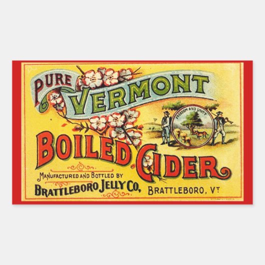 Sticker  Pure Vermont gekookte cider oud label (Voorkant)