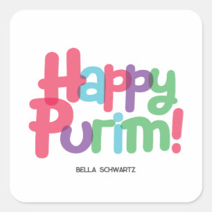 Sticker Purim Carré amusant