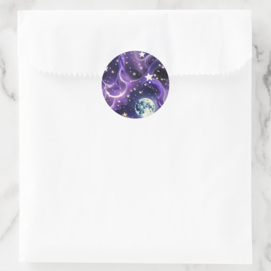 Sticker - Purple Celestial Moon Phases Design (Sac)