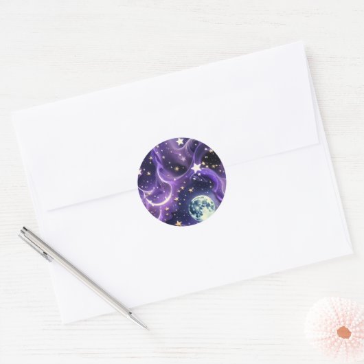 Sticker - Purple Celestial Moon Phases Design (Enveloppe)