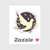 Sticker Purple et Gold Peace Dove (Feuille)