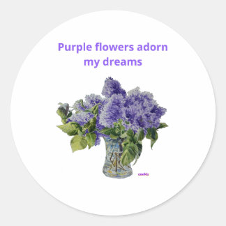 Sticker Purple Flowers lila