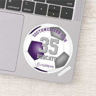 Sticker Purple grey kids soccer équipe fête