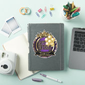 Sticker Purple Happy Birthday - Ajouter un nom (Couverture iPad)