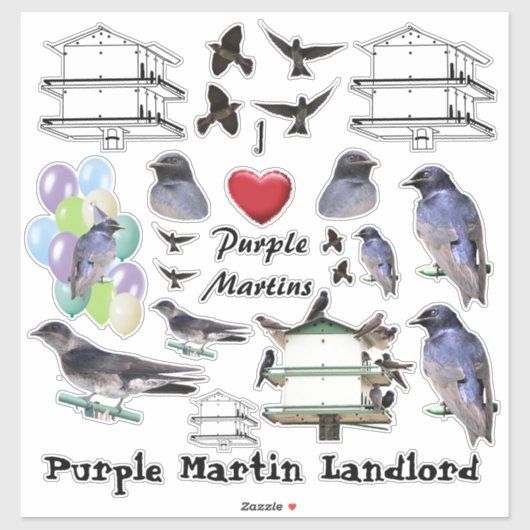 Sticker Purple Martin Love (Feuille)
