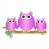 Sticker Purple Owls Design (Devant)