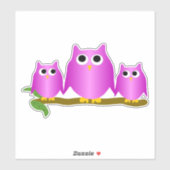 Sticker Purple Owls Design (Feuille)