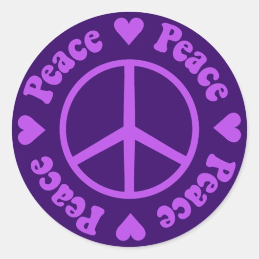 Sticker Purple Peace & Love (Devant)