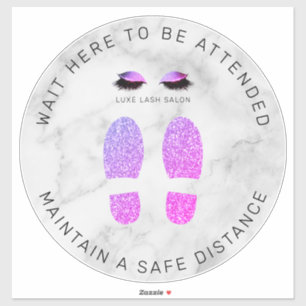 Sticker Purple Shine Beauté Salon Distancing Floor Marker